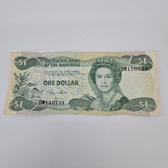 BAHAMAS One Dollar Other - 🤑 BAHAMAS 1 Dollar Banknote Paper Money Queen Elizabeth II From 1997 KM#43B